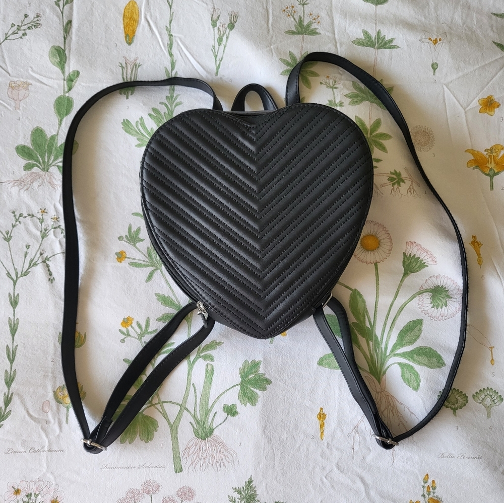 Black Heart-Shaped Backpack
